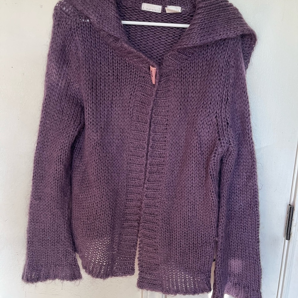 Elegant Lavender Knit Cardigan